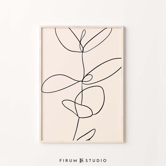 Minimalist Botanical Line Art Single Line Flower