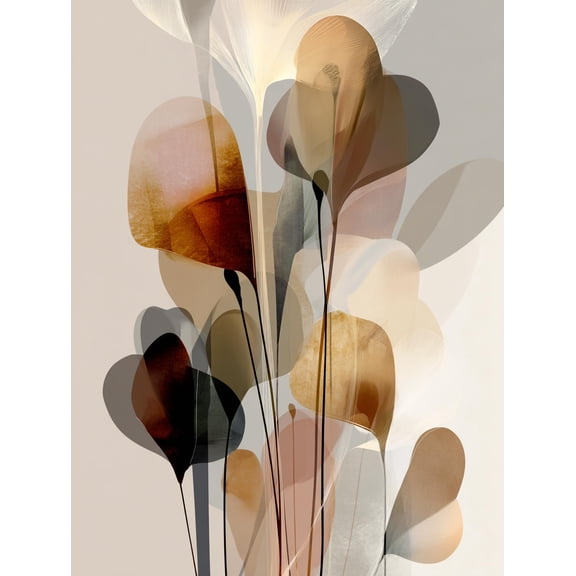 Minimalist Botanical Poster – Soft Earth Tones Elegance | Great Gift 【Rolled Canvas】