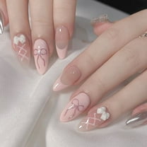 Minimalist Bowknot Pearl French Nail Stickers