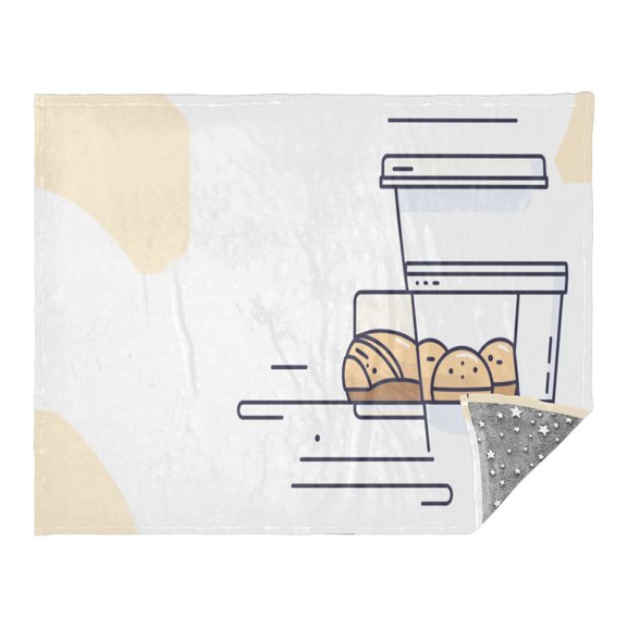 Minimalist Bread Pattern Camping Blankets Bed Throws and Cozy Travel Blanket Fluorescence 70x55in Double Sided