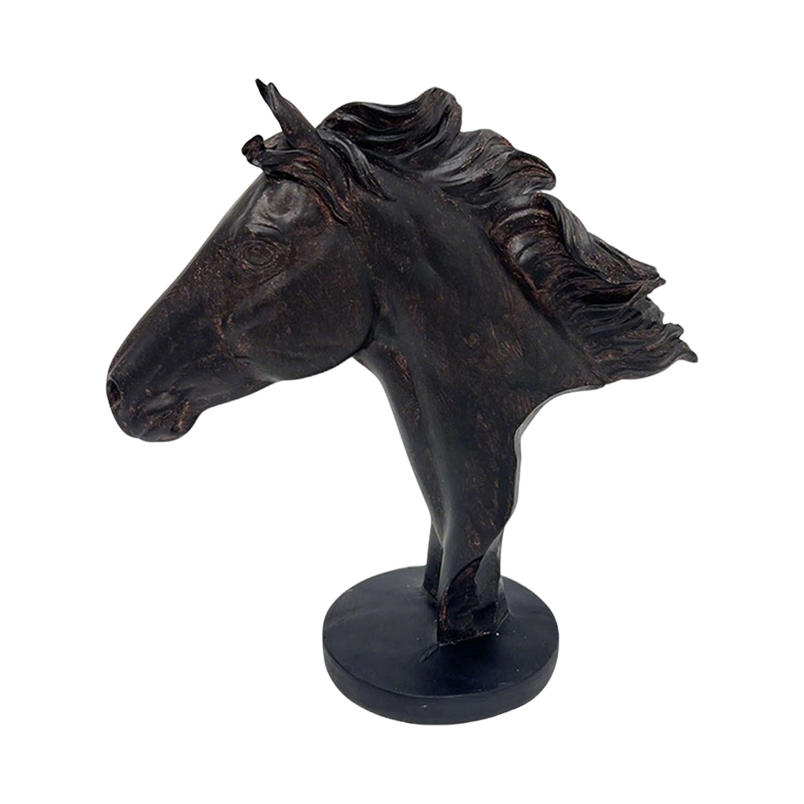 Minimalist Bristle Horse Head Desk Sculpture, Abstract Black Mane Modern Ornament – Weighted Resin Equestrian Art for Shelf Office Home Boho Industrial Decor