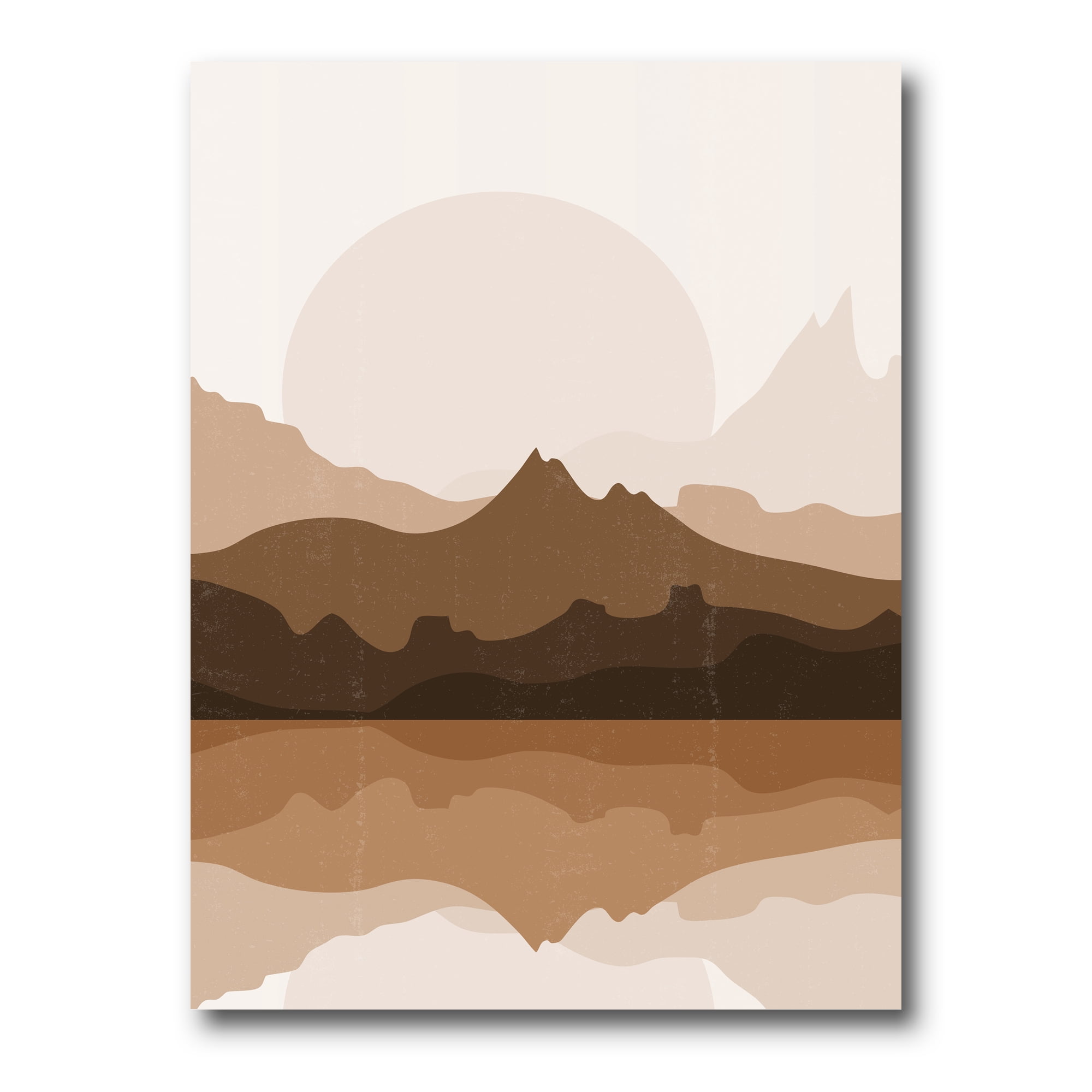 Minimalist Brown Terracotta Landscape 30 in x 40 in Painting Canvas Art Print, by Designart