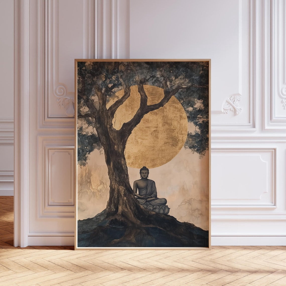 Minimalist Buddha Wall Art Gold Gautama Buddha Print Spiritual Buddha ...