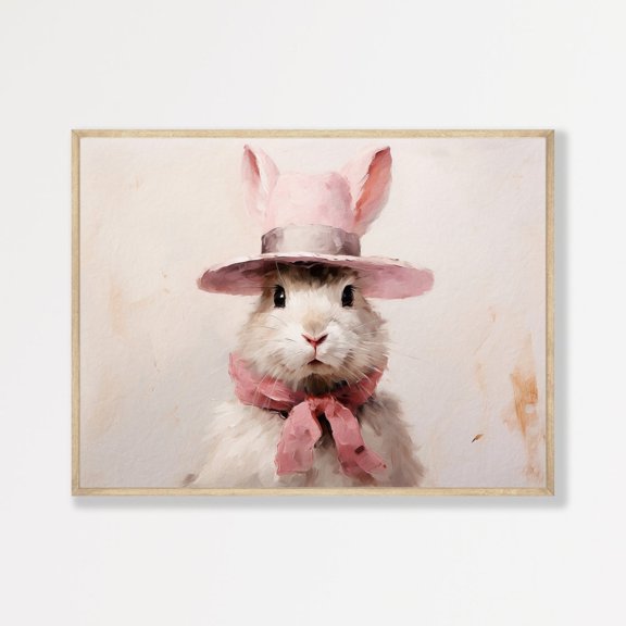 Minimalist Bunny Wall Art Pastel Rabbit Poster