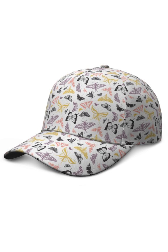 Minimalist Butterfly Print Baseball Cap - Fashionable Snapback Hat for Everyday Use