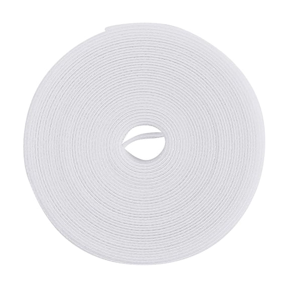 Minimalist Cable Organizer Straps, Reusable Hook and Loop Wire Ties for Cords and Power Strips, Tearable 0.5in x 16.4ft Roll for Home Office(White)