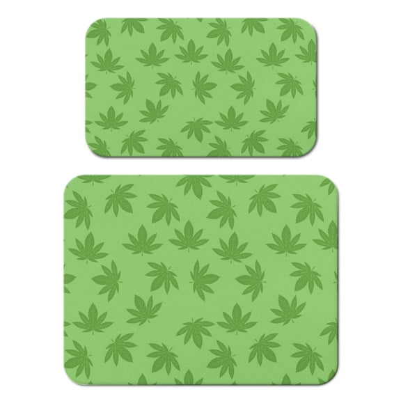 Minimalist Cannabis Coffee Mat, Absorbent Diatom Mud Weed Leaf Dish Drying Pad, Psychedelic Marijuana Leaf Kitchen Mat, Non-Slip Glow in the Dark Counter Mat