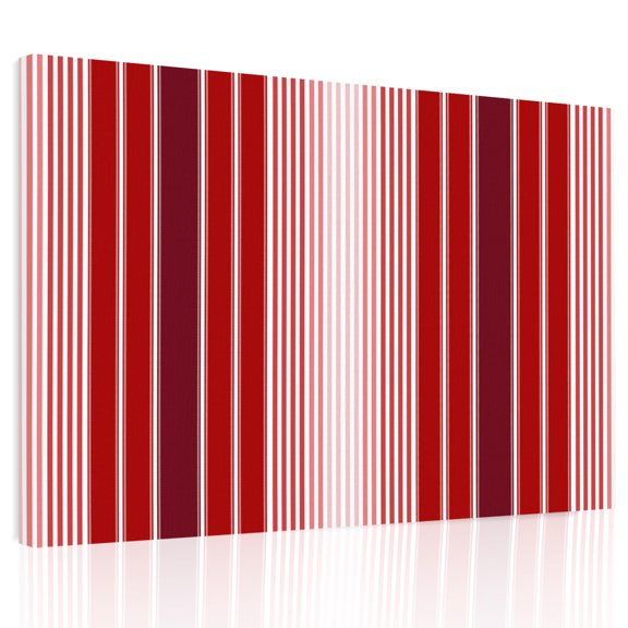 Minimalist Canvas Print Wall Art, Red Gradient Stripes Country Farmhouse Wall Decor Modern Artwork Paintings Pictures for Living Room Framed and Stretched Ready to Hang, 16" x 20"