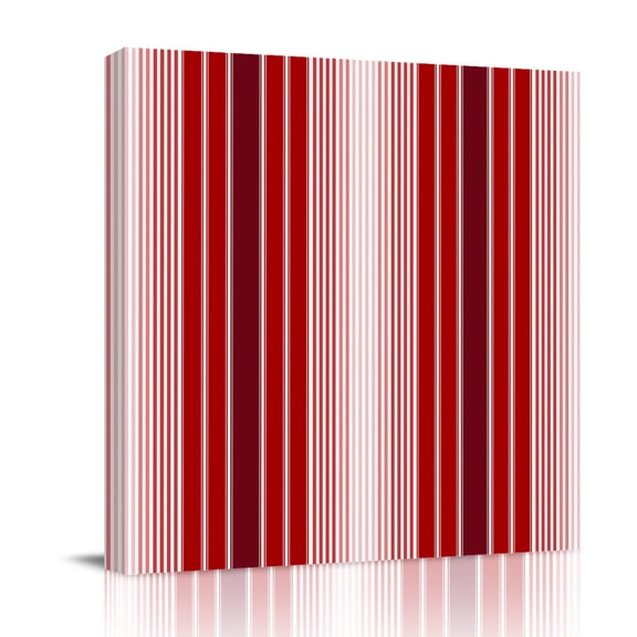 Minimalist Canvas Wall Art for Living Room, Red Gradient Stripes Country Farmhouse Poster Print Painting for Bedroom Office Home Decoration Wall Pictures Prepare To Hang 8"x8"