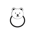 thumbnail image 1 of Minimalist Cartoon Bear Hair Band, Black White Cute Scrunchie, Dainty Sweet Dating Gift, Anniversary Wedding, Women Girls, 1 of 7