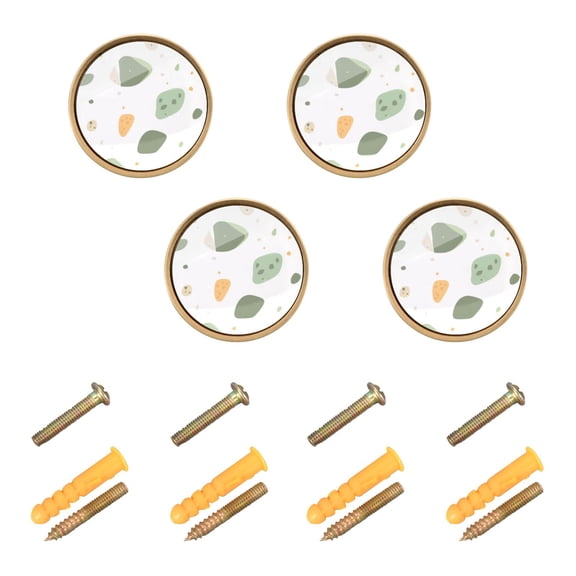 Minimalist Cartoon Style Pattern Cabinet Furniture Knobs Drawer Metal Pulls 1.26in Acrylic Zinc Alloy Dual Screw Set