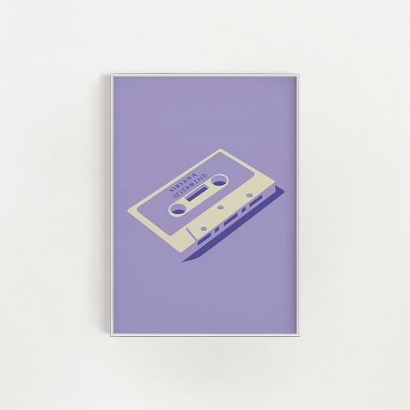 Minimalist Cassette Tape Music Wall Art, Nirvana Nevermind Poster