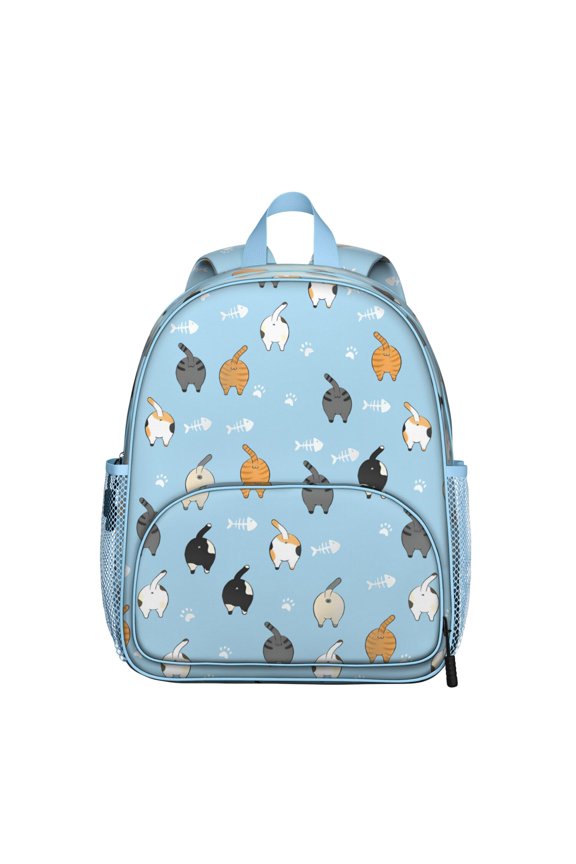 Minimalist Cat Design Student Backpack – Hand-Drawn Cat Graphic With Artistic Cat Print And Watercolor Cat Artwork