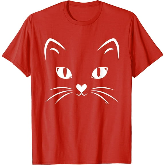 Minimalist Cat Face Halloween Unisex T-Shirt for Men Women Kids Toddler