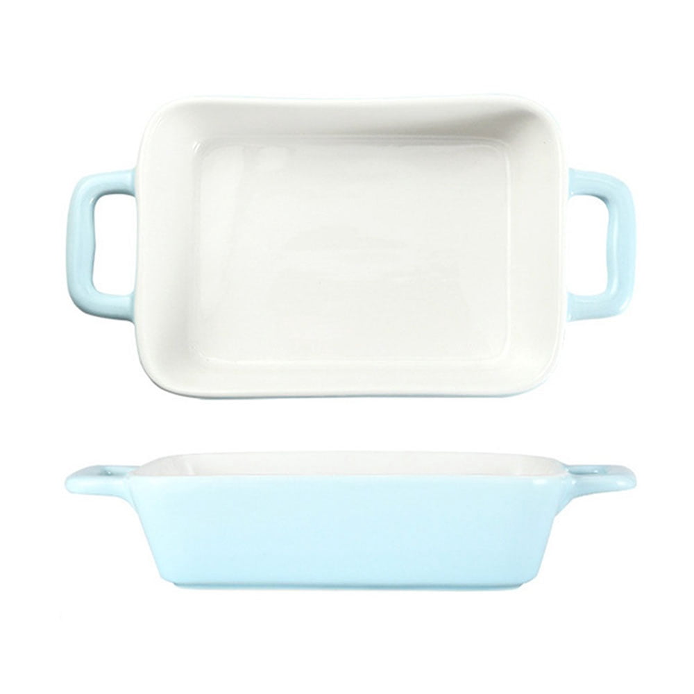 Minimalist Ceramic Double-Handled Baking Pan Rectangular Household ...