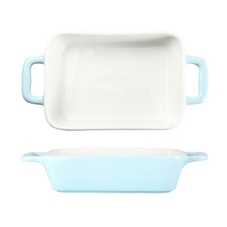 Minimalist Ceramic Double-Handled Baking Pan Rectangular Household Tableware Oven Microwave