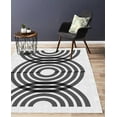 thumbnail image 1 of Minimalist Circles Line Modern Abstract Area Rug 4' x 8' Washable Soft Black White Rug for Livingroom Bedroom Diningroom Home Office Aesthetic Floor Rug Mat, 1 of 6