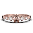 thumbnail image 1 of Minimalist Classic 0.65 Carat Oval Cut Morganite And Diamond Moissanite Engagement Ring, Wedding Ring in 925 Sterling Silver With 18k Rose Gold Plating, Gift, Promise Ring, Anniversary Ring, 1 of 3