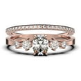 thumbnail image 1 of Minimalist Classic 1.15 Carat Oval Cut Diamond Moissanite Engagement Ring, Fairy And Dainty Ring, Wedding Ring in 10k Solid Rose Gold, Gift For Woman, Promise Ring, Bridal Rings Set, 1 of 4