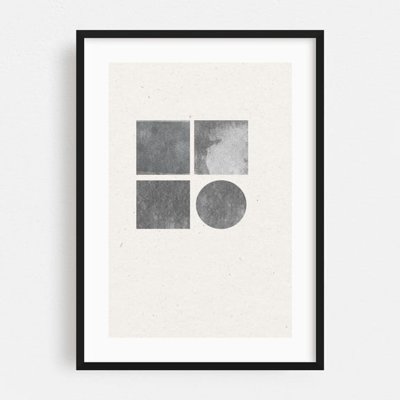 Minimalist Composition - Collage Black Framed Wall Art Print 24 x 36 inches