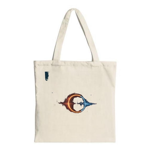 Minimalist Cream Tote Bag with Gradient Eye Graphic Stylish and Modern Design Perfect for Shopping Travel and Parties