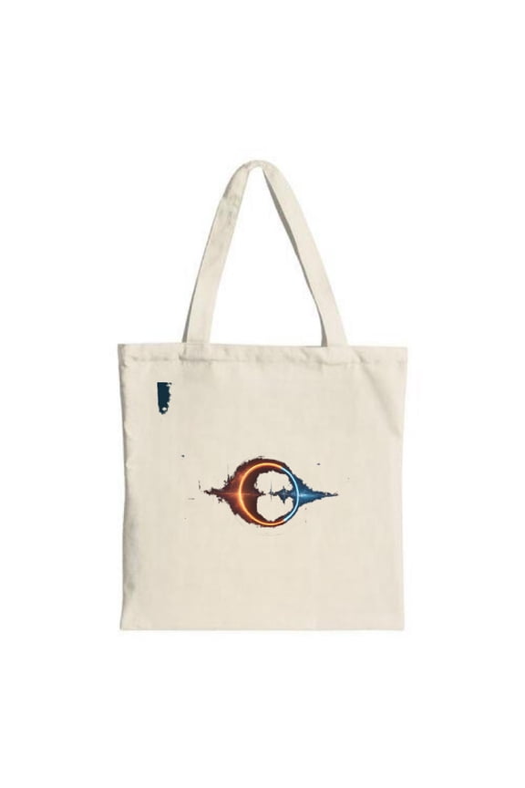 Minimalist Cream Tote Bag with Gradient Eye Graphic Stylish and Modern Design Perfect for Shopping Travel and Parties