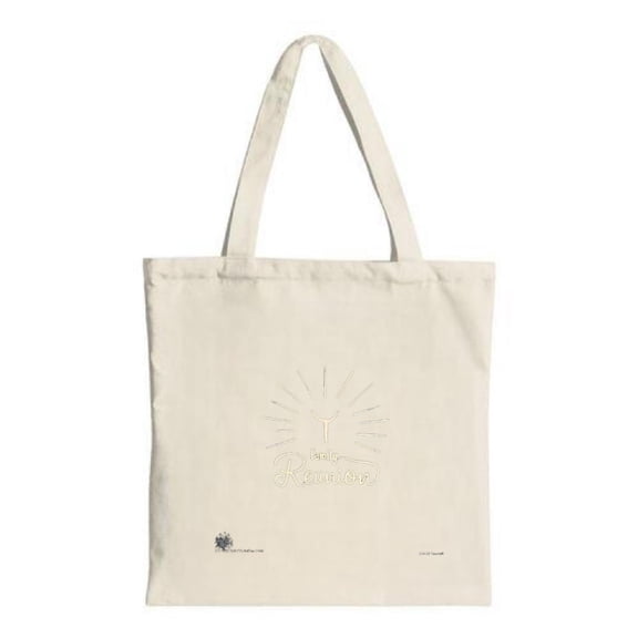 Minimalist Cream Tote Bag with Sun Illustration & ' Sunshine ' Text Perfect for Shopping Travel & Parties - Made in France