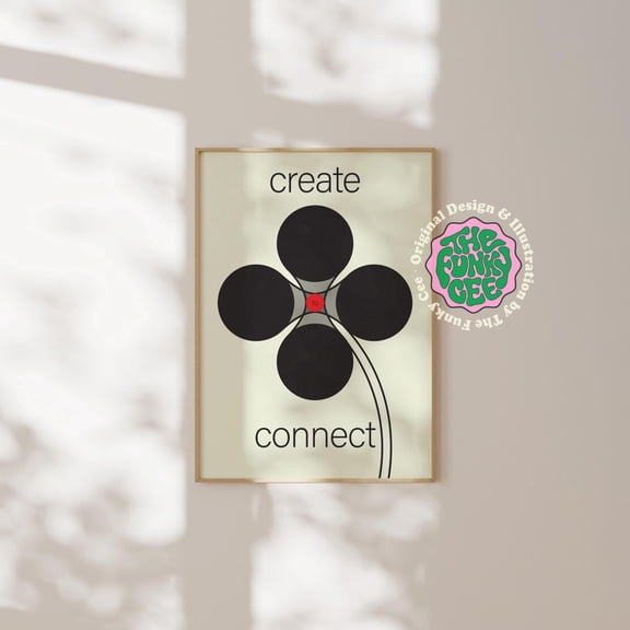 Minimalist Creative Trendy Black Beige Print Modern Office Decor, Unframed Paper Print Size 8x12