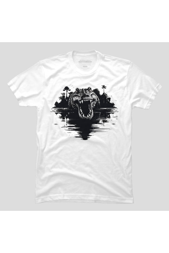 Minimalist Crocodile Alligator Animal Graphic T-shirt - Premium Fabric M2982725, Up to Size 5XL