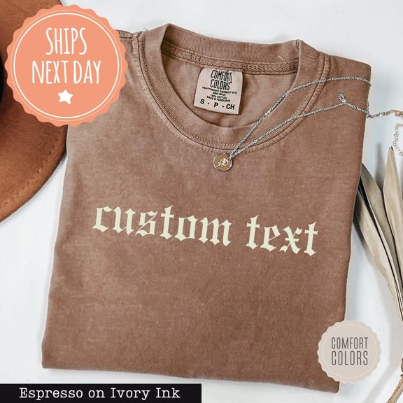 Minimalist Custom Text Tshirt Personalized Name Tee Add Your Own Text Shirt Christmas Gift