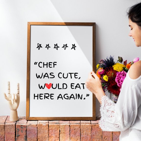 Minimalist Cute Kitchen Wall Decor, Unframed Paper Print Size 16x24