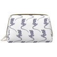 thumbnail image 1 of Minimalist Cute Lizard Makeup Bag, Large Capacity Travel Cosmetic Bag for Women Girls- Travel Toiletry Bag Leather Portable Waterproof Makeup Case Organizer with Handle, 1 of 4