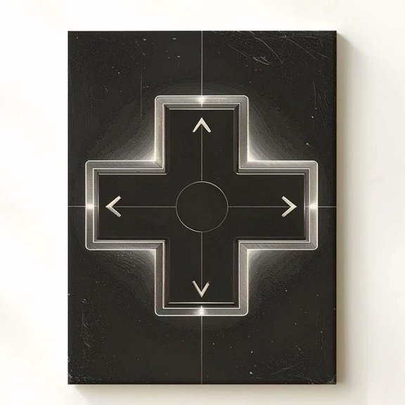 Minimalist D-Pad Posterretro Gaming Controller Art Home Decor Vintage Gift Living Room Dercor Wall Art Birthday Gift