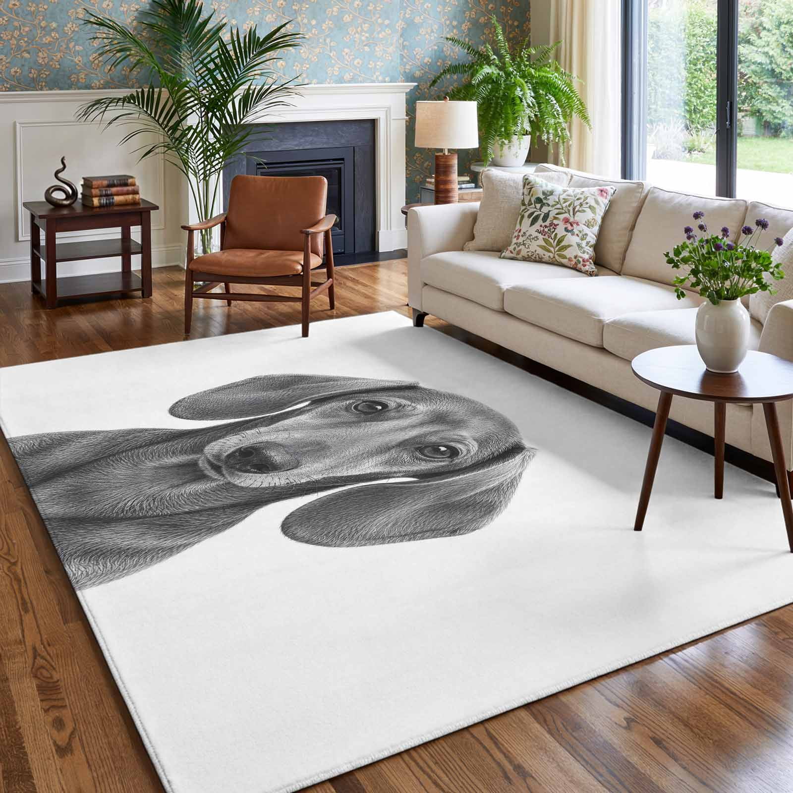 Minimalist Dachshunddog Area Rug for Bedroom Living Room Rug 5x7ft ...