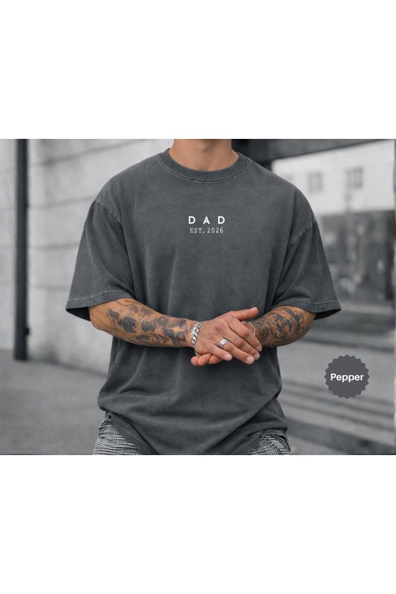 Minimalist Dad Daddys Apparel Daddy Gift Step Custom Est Year T-shirt