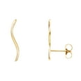 thumbnail image 1 of AFFY Minimalist Danity Wavy Ear Climbers Stud Earrings In 14K Yellow Gold Plated 925 Sterling Silver, 1 of 2