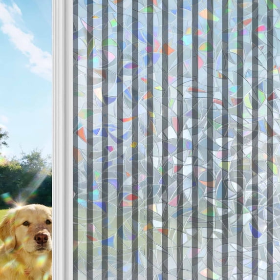 Vertice Line Minimalist Dark Gray Striped Rainbow Window Privacy Film, Modern Art ...