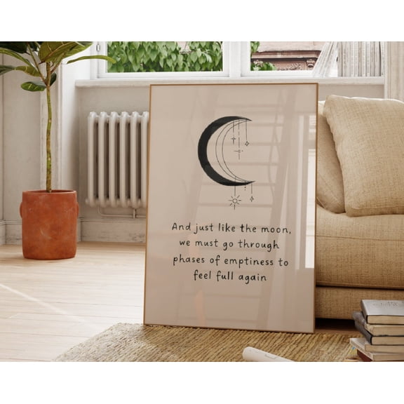 Minimalist Decor, Witchy Art, Moon Print, Boho Decor, Lunar Poster, Bedroom Dorm Decor, Wall Art, Modern Wall Decor, 8x12 UNFRAMED