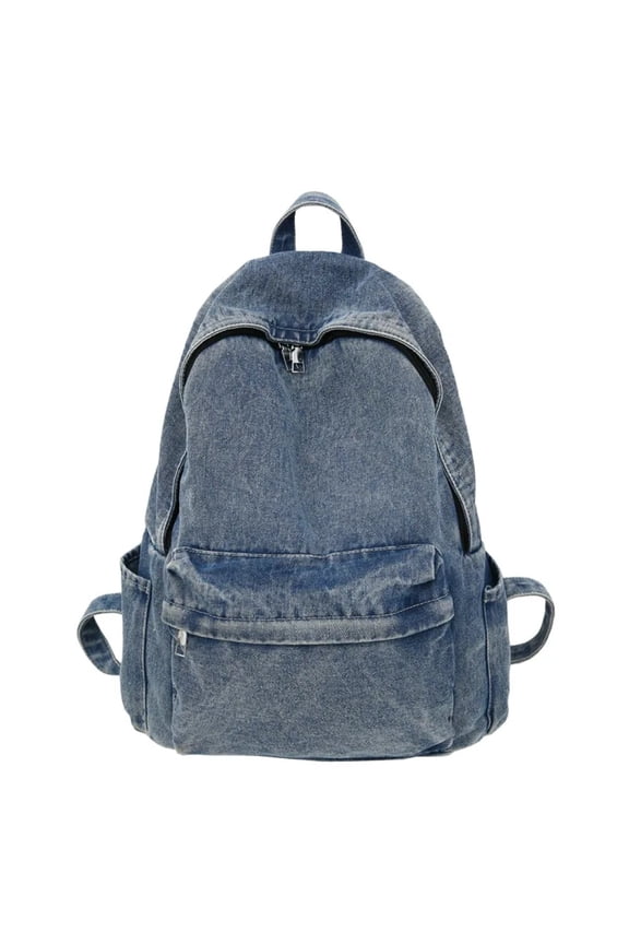 Minimalist Denim Backpack Ins New Bookbag Suitable for Travel Unisex Retro Casual Portable Bag