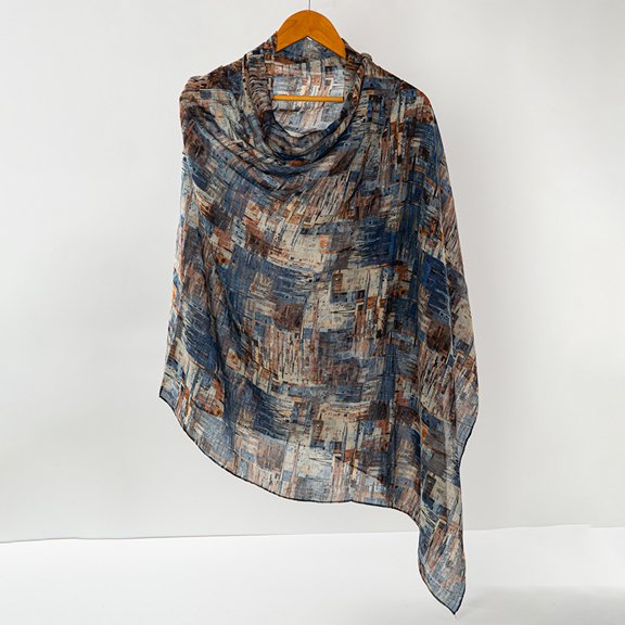 Minimalist Design High-End Geometric Cotton Linen Scarf for Women, Elegant Shawl, Thin Autumn Winter Warm Decorative Dual-Use