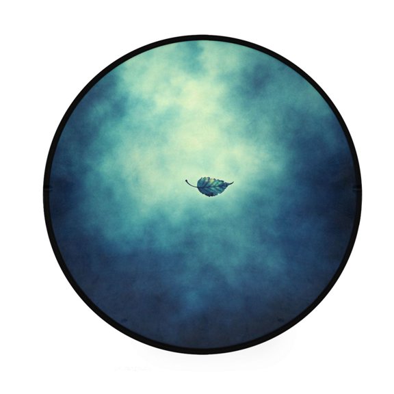 Minimalist Design Leaf Pattern Memory Foam Bath Mat 36" Absorbent Rug with Non Slip Base and 4 Bonus Pads