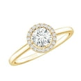 thumbnail image 1 of Rosec Jewels Minimalist Diamond Halo Promise Ring for Women - EF-VS Quality - Ready to Gift, 10K Yellow Gold, US 8.00, 1 of 8