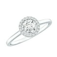 thumbnail image 1 of Rosec Jewels Minimalist Diamond Halo Promise Ring for Women - EF-VS Quality - Ready to Gift, 18K White Gold, US 8.00, 1 of 8