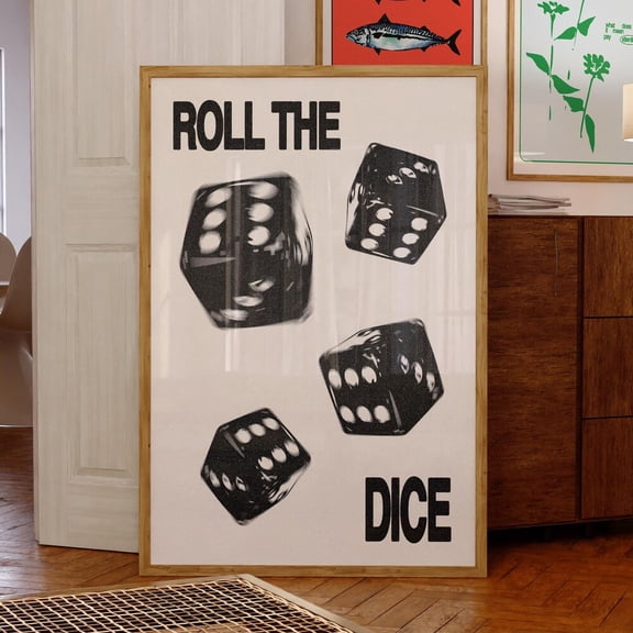 Minimalist Dice Art Print Trendy Poster Design UNFRAMED PAPER POSTER, Home Decor, Vintage Gift, Living Room Dercor