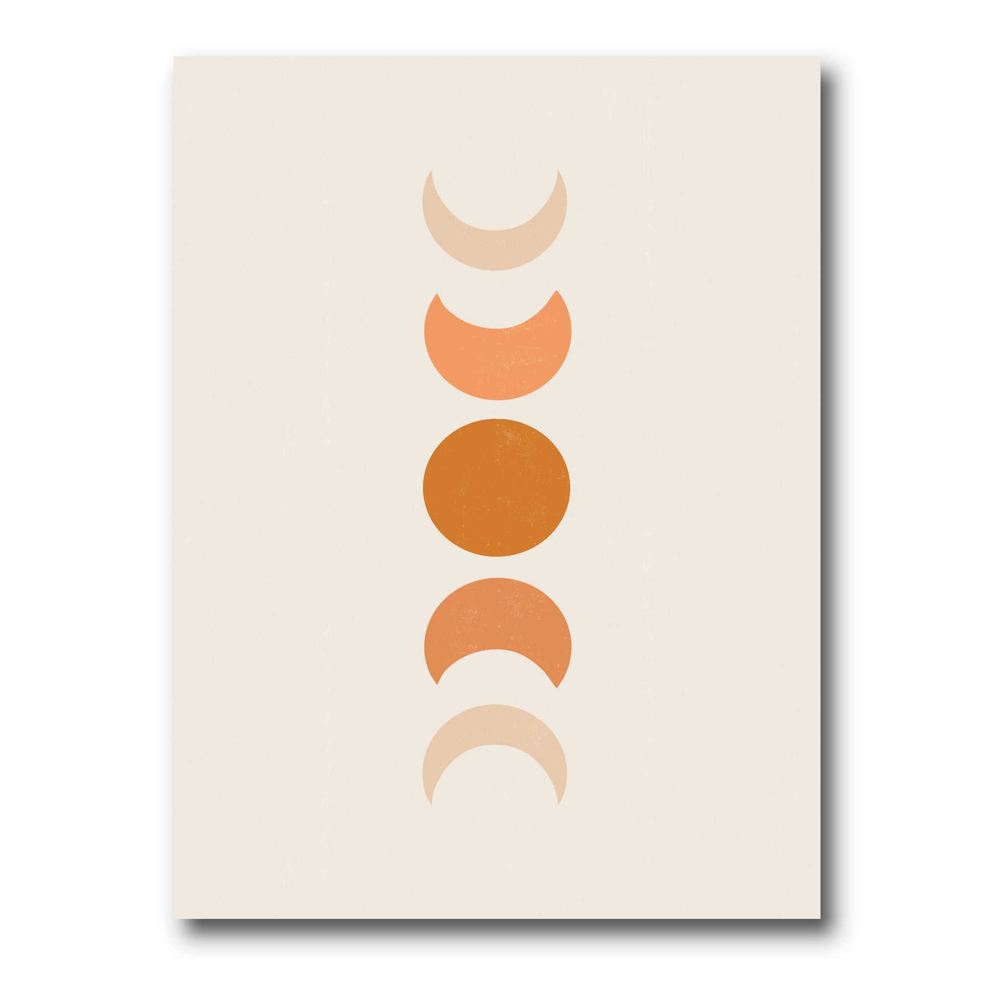Minimalist Different Moon Phases 24 in x 32 in Painting Canvas Art Print, by Designart
