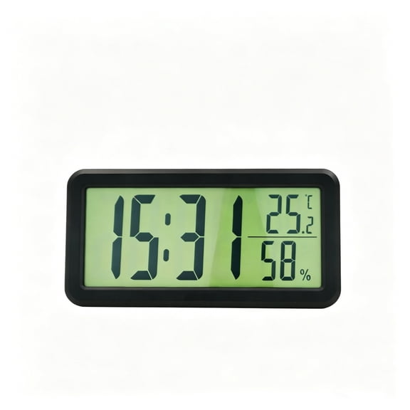 Minimalist Digital Alarm Clock with LED Display Versatile Wall Mount or Desktop Stand for Bedroom, Kitchen, & Living Spaces, Battery Included
