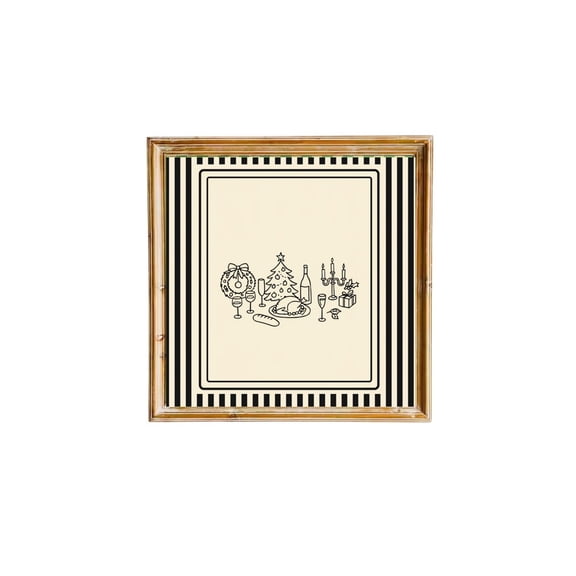 Minimalist Dinner Line Art , Festive Table Decor Unframed Paper Print