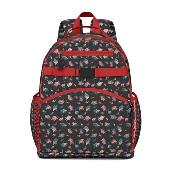 Minimalist Dinosaur Artistic Backpack with Baby Dino Pattern and Retro Hand-Drawn Watercolor Design