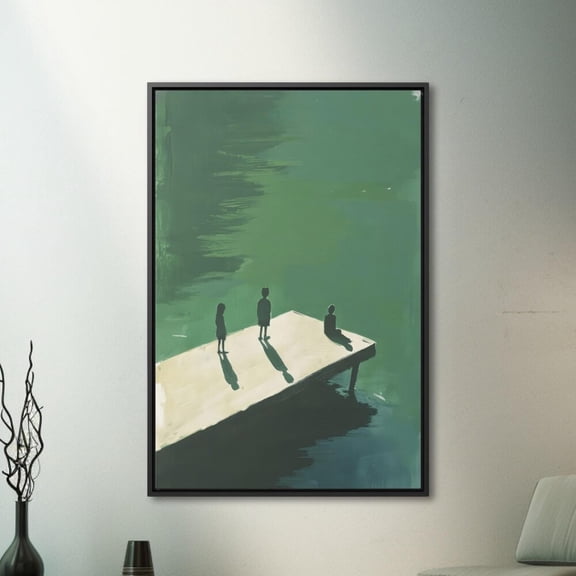 Minimalist Dockside Art Art: Serene Waterscape Print, Unframed Paper Poster 8x10in