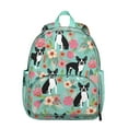 thumbnail image 1 of Minimalist Dog Design Student Backpack – Playful Puppy Paw Print with Bone and Tail Cartoon Design, Artistic Watercolor Style for School, 1 of 6